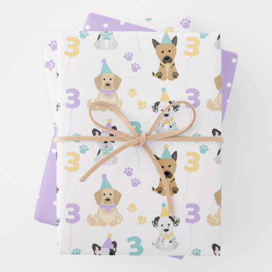 Puppy hond pawty partij thema inpakpapier vel (In situ)