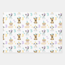 Puppy hond pawty partij thema inpakpapier vel