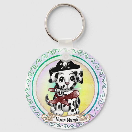 Puppy Hond Piraat Sleutelhanger (Voorkant)