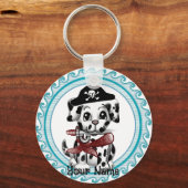 Puppy Hond Piraten Sleutelhanger (Voorkant)