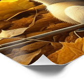 Puppy hond spelen in herfst bladeren perfect poster (Hoek)