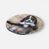 Puppy hond te koop schattige  illustratie beagl papieren bordje (Gekanteld)