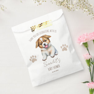 Puppy hond thema baby shower gunsten aangepast bedankzakje