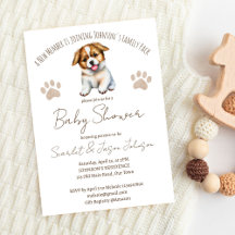 Puppy hond thema baby shower sjabloon