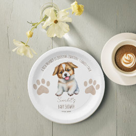 Puppy hond thema baby shower tafel decor papieren bordje