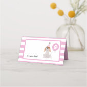 Puppy Hond Thema Verjaardag Roze Voedseltent Plaatskaartje (Voorkant)