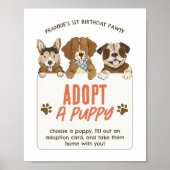 Puppy hond verjaardag adoptie activiteit teken poster (Voorkant)