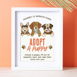 Puppy hond verjaardag adoptie activiteit teken poster