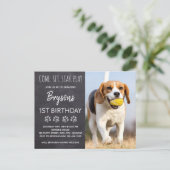 Puppy hond Verjaardag Kom Zitten Speelfeest Briefkaart (Staand voorkant)