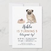 Puppy hond verjaardag, laten we paw-ty! Uitnodigin Kaart (Voorkant)