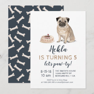 Puppy hond verjaardag, laten we paw-ty! Uitnodigin Kaart