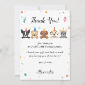 Puppy hond verjaardagsfeestje bedankje kaart (Voorkant)