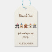 Puppy hond verjaardagsfeestje cadeaulabel (Voorkant)