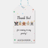 Puppy hond verjaardagsfeestje cadeaulabel (Achterkant)