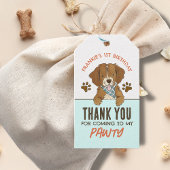 Puppy hond verjaardagsfeestje dank je cadeaulabel