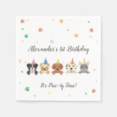 Puppy hond verjaardagsfeestje servet (Voorkant)