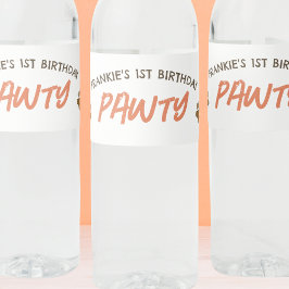 Puppy hond verjaardagsfeestje waterfles etiket