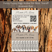 Puppy Hond Walker Sitter QR Code Modern Tearoff Flyer