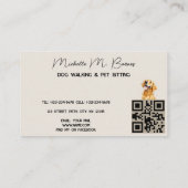 Puppy Hond Walker Sitter QR Code Modern Visitekaartje (Achterkant)