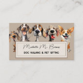 Puppy Hond Walker Sitter QR Code Modern Visitekaartje (Voorkant)