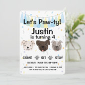 Puppy Honden Geslacht Neutraal of Jongens Verjaard Kaart (Staand voorkant)