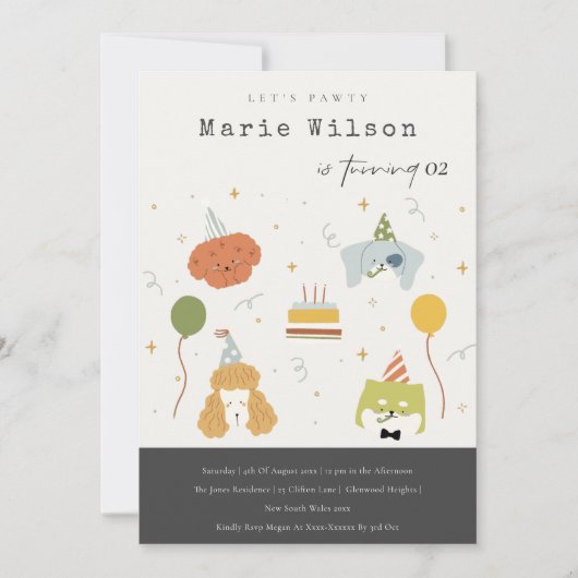 Puppy-honden van Kinderen elke dag van de leeftijd Kaart (Voorkant)