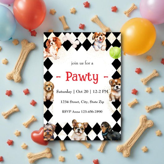 Puppy Hondenfeest Uitnodiging
