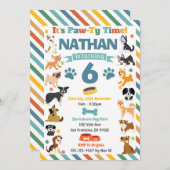 Puppy Hondenfeestje Aminals Verjaardag Kaart (Voorkant / Achterkant)