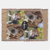 Puppy Hondenliefhebber 4 Foto's Naam & Monogram Cu Deken (Voorkant)