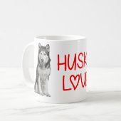 Puppy Hondenliefhebber Cute Siberian Husky Koffiemok (Voorkant links)