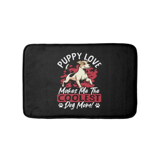 Puppy houdt van de coolste hond mama! Mijn moeder Badmat (Voorkant)
