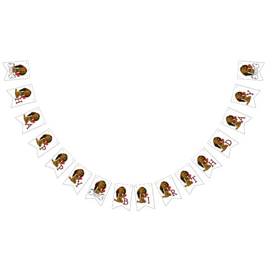 Puppy houdt van de verjaardag van het kind vlaggetjes (Alle)