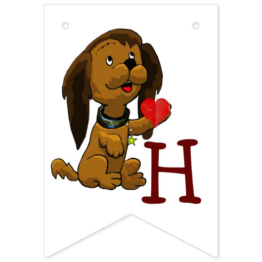 Puppy houdt van de verjaardag van het kind vlaggetjes (Tweede vlag)