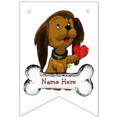 Puppy houdt van de verjaardag van het kind vlaggetjes (Eerste vlag)