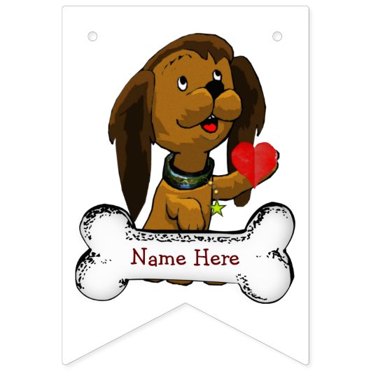 Puppy houdt van de verjaardag van het kind vlaggetjes (Eerste vlag)