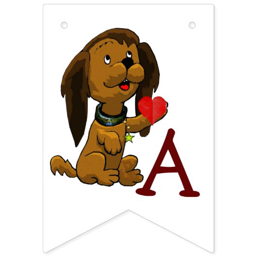 Puppy houdt van de verjaardag van het kind vlaggetjes (Derde vlag)