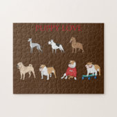 Puppy houdt van kinder puzzel. legpuzzel (Horizontaal)