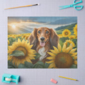 Puppy houdt van zonnebloemen bruin langharige teck tissuepapier (Craft)