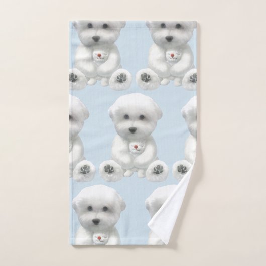 Puppy Hugging Zijn Speelgoed Handdoek (Handdoek)