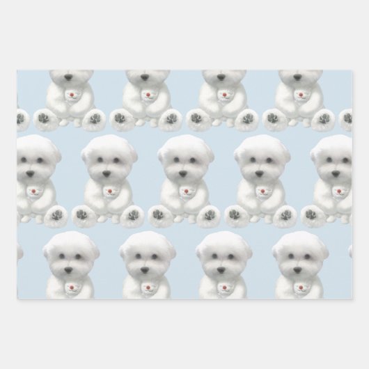 Puppy Hugging Zijn Speelgoed Inpakpapier Vel (Voorkant 2)