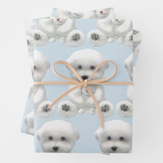 Puppy Hugging Zijn Speelgoed Inpakpapier Vel (In situ)