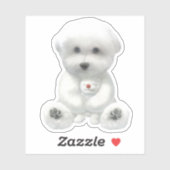 Puppy Hugging Zijn Speelgoed Sticker (Vel)