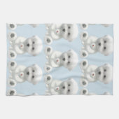 Puppy Hugging Zijn Speelgoed Theedoek (Horizontaal)