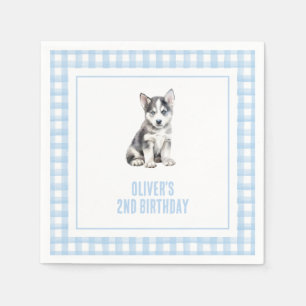 Puppy husky preppy ruit verjaardag servet