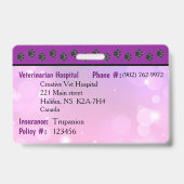 Puppy ID-kaart Badge - paarse (Achterkant)