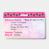 Puppy ID kaart Badge - Roze (Achterkant)