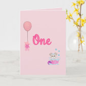 Puppy in Bad de Verjaardag van het Meisje van Één Kaart (Gele Bloem)