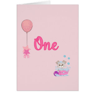 Puppy in Bath One Year Old Girl Birthday