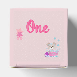 Puppy in Bath One Year Old Girl Birthday Bedankdoosjes