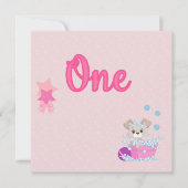 Puppy in Bath One Year Old Girl Birthday Kaart (Voorkant)